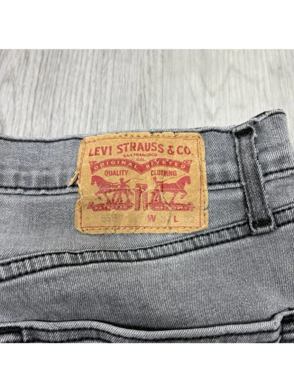 LEVIS 559 Men’s Relaxed Gray Straight Leg Jeans Size 34x32
